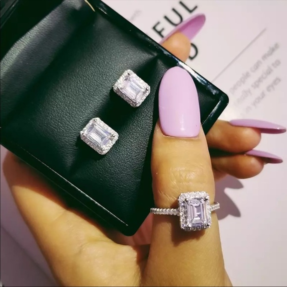 Bridal wedding engagement anniversary ring set